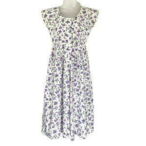 Vintage 80s Floral Mini Dress Bedford Fair Women's Small